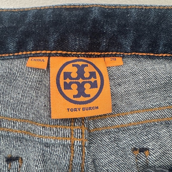 Tory Burch Super Skinny Dark Wash Jeans Midrise Luxe Stretch Size 28 - Picture 11 of 12